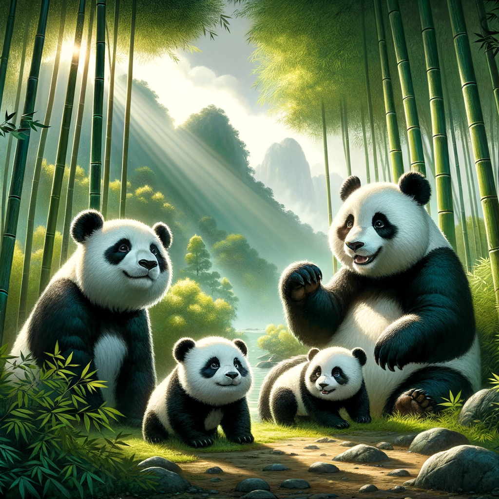 Conclusion Une famille de Panda Geant heureuse dans la nature chinoise